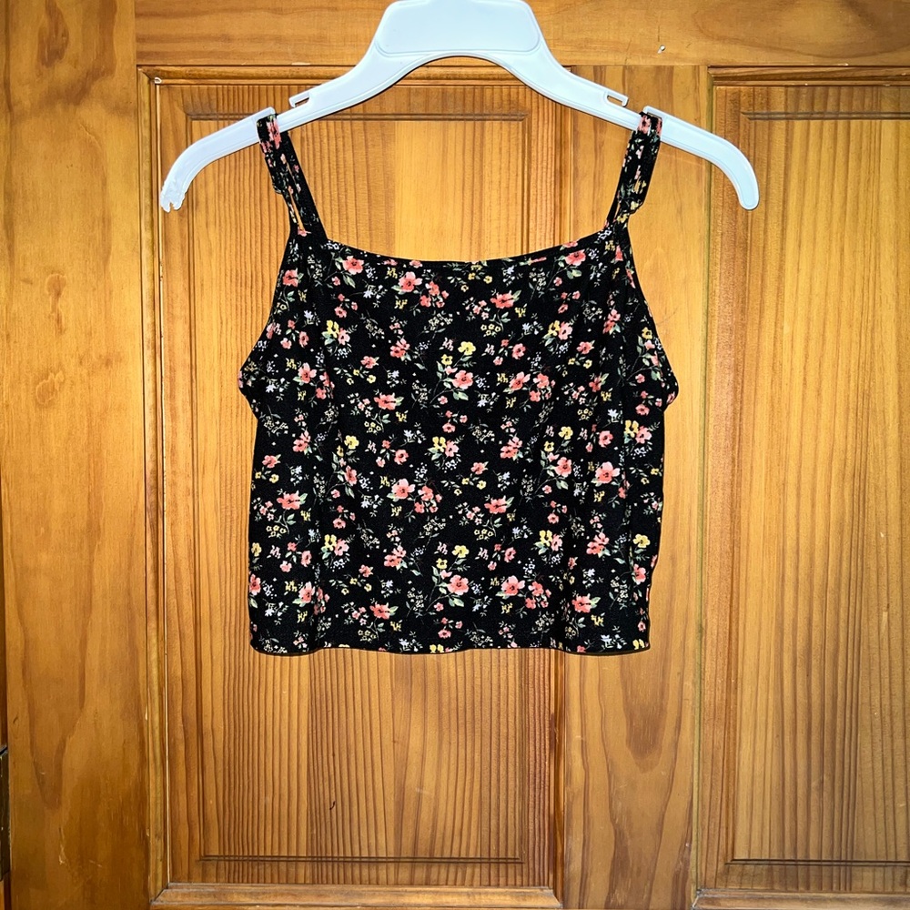 Floral Black Camisole Top